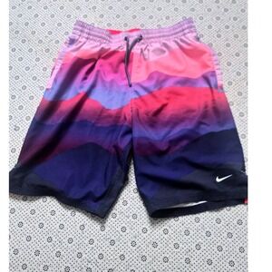 Nike Athletic Shorts Gradient Print Drawstring Waist Size S
